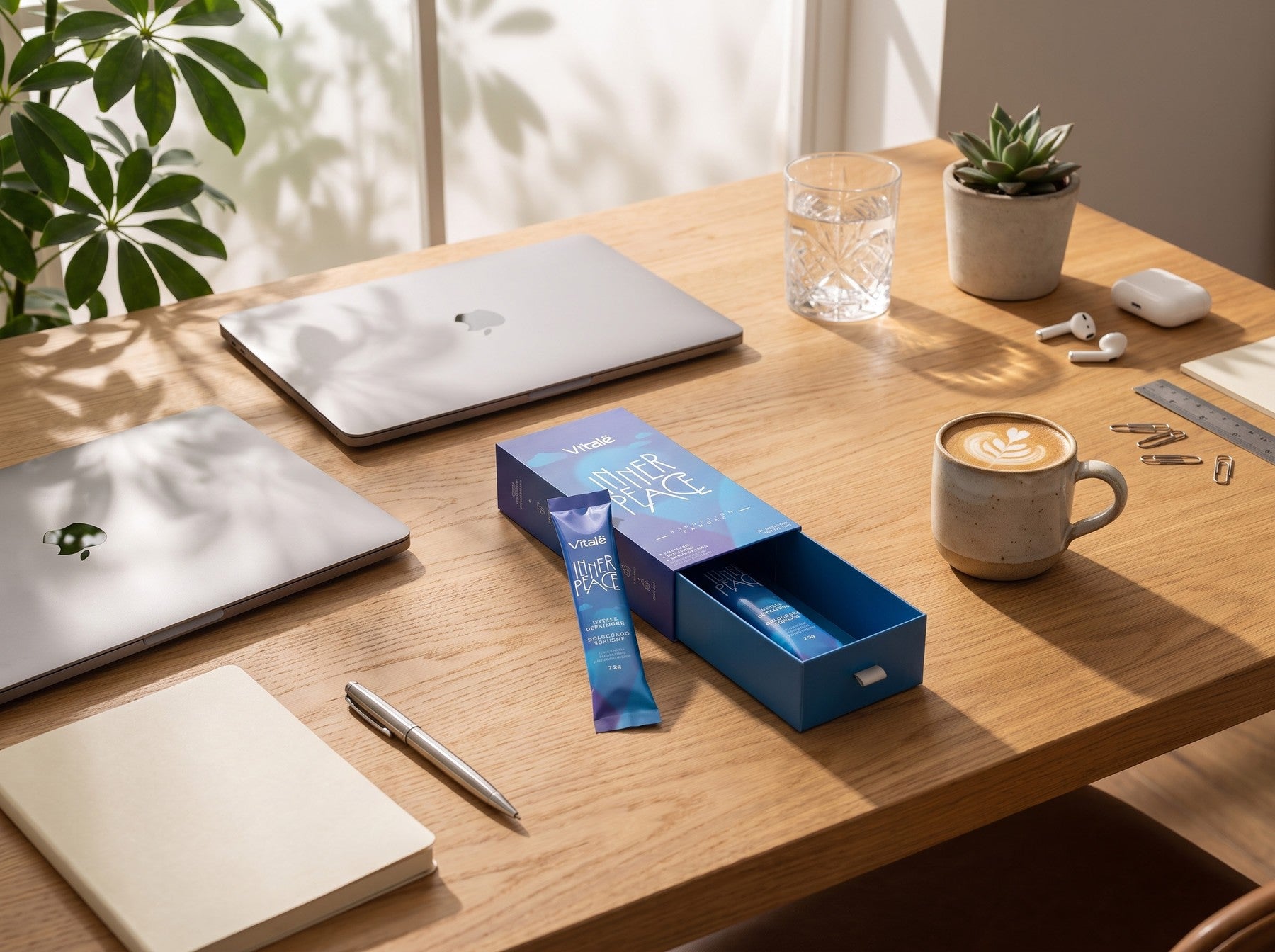 Vitalë Inner Peace on a calm workday desk